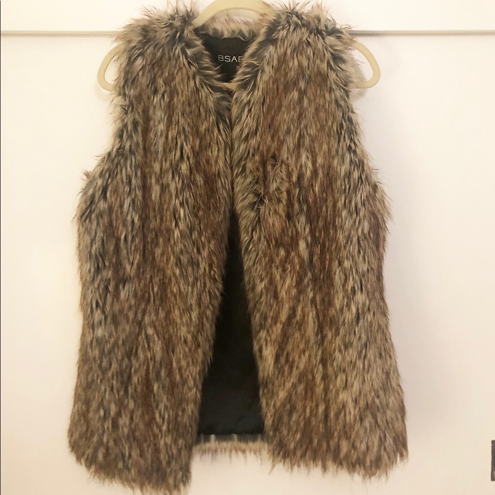 B Sable faux fur vest.